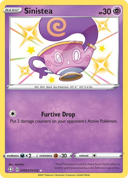 Sinistea, Shining Fates: Shiny Vault SV052/SV122