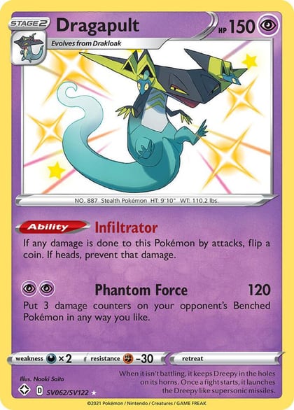 Dragapult, Shining Fates: Shiny Vault SV062/SV122