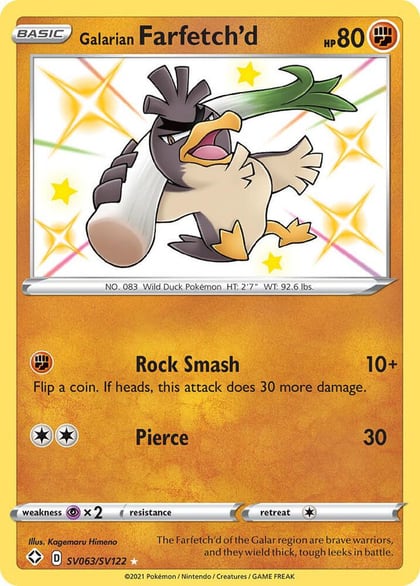 Galarian Farfetch'd, Shining Fates: Shiny Vault SV063/SV122