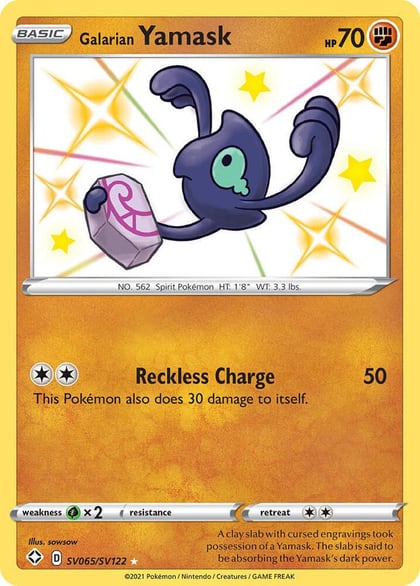 Galarian Yamask, Shining Fates: Shiny Vault SV065/SV122