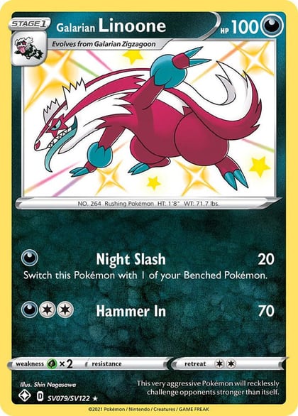 Galarian Linoone, Shining Fates: Shiny Vault SV079/SV122
