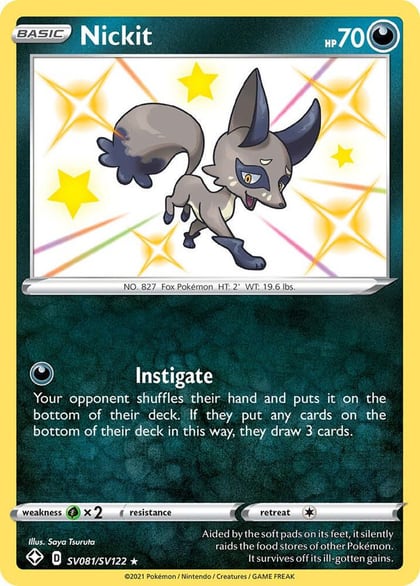 Nickit, Shining Fates: Shiny Vault SV081/SV122