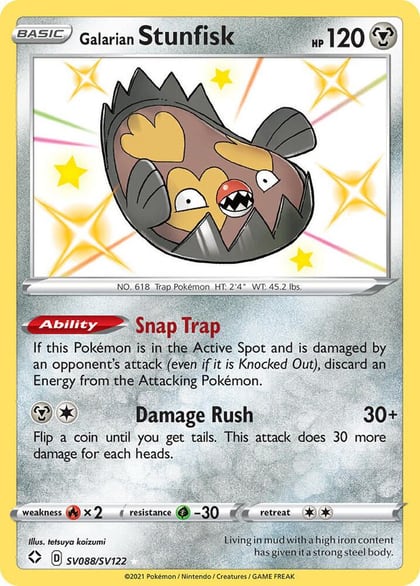 Galarian Stunfisk, Shining Fates: Shiny Vault SV088/SV122