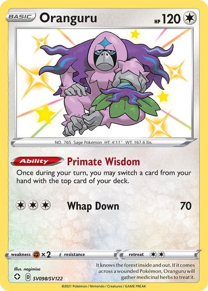 Oranguru, Shining Fates: Shiny Vault SV098/SV122