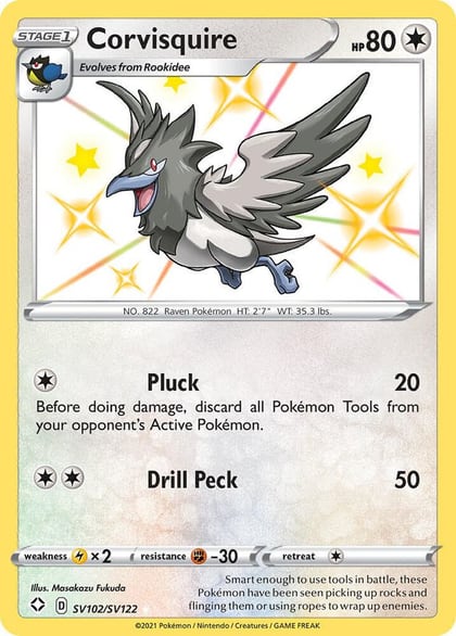 Corvisquire, Shining Fates: Shiny Vault SV102/SV122