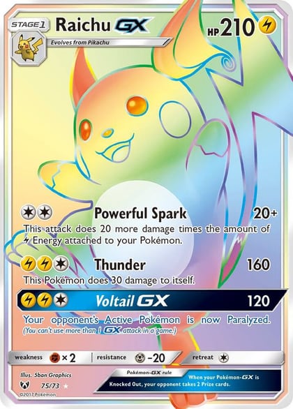 Raichu GX (Secret), Shining Legends 75/73