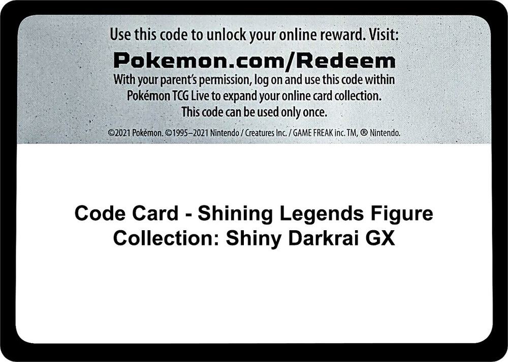 Code Card - Shining Legends Figure Collection: Shiny Darkrai GX, Shining Legends P483607