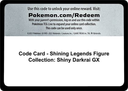Code Card - Shining Legends Figure Collection: Shiny Darkrai GX, Shining Legends P483607