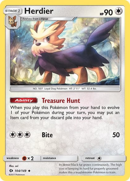 Herdier, SM Base Set 104/149