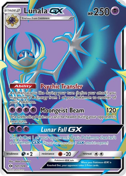 Lunala GX (Full Art), SM Base Set 141/149