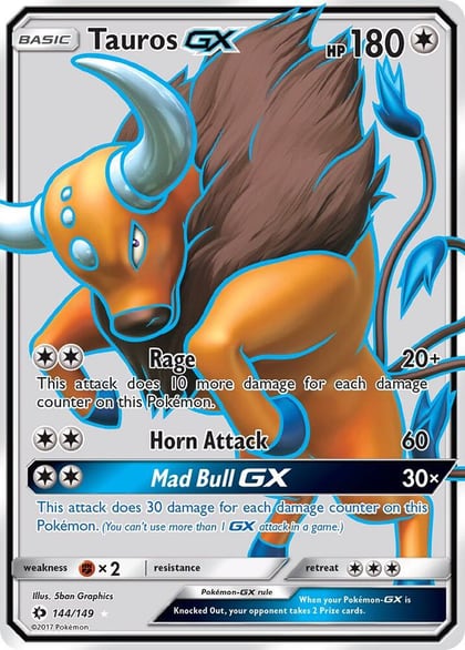 Tauros GX (Full Art), SM Base Set 144/149