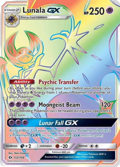 Lunala GX (Secret), SM Base Set 153/149