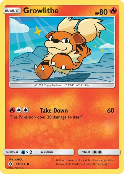 Growlithe, SM Base Set 21/149