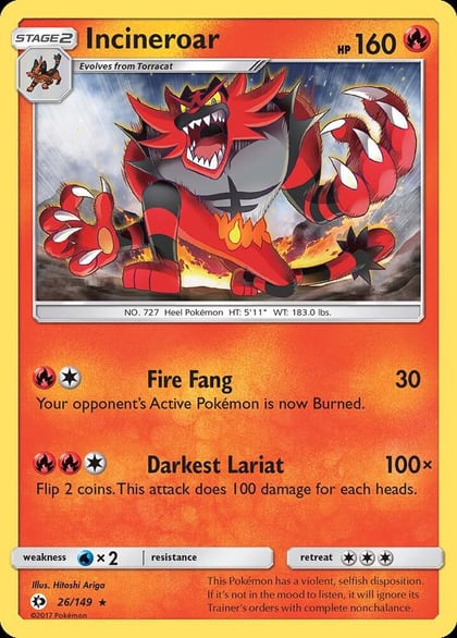 Incineroar, SM Base Set 26/149