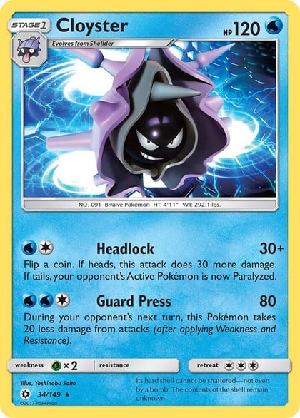 Cloyster, SM Base Set 34/149