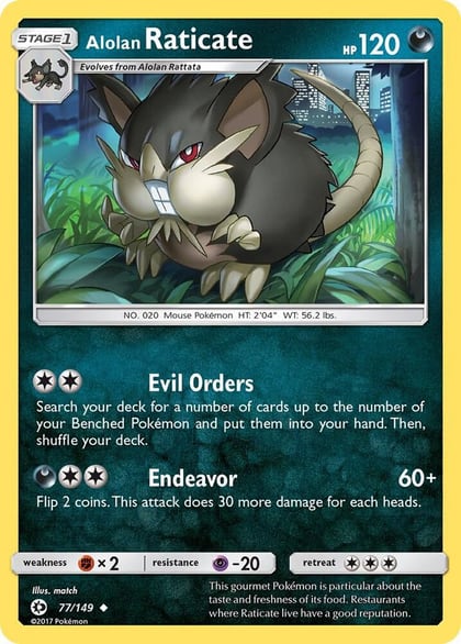 Alolan Raticate, SM Base Set 77/149