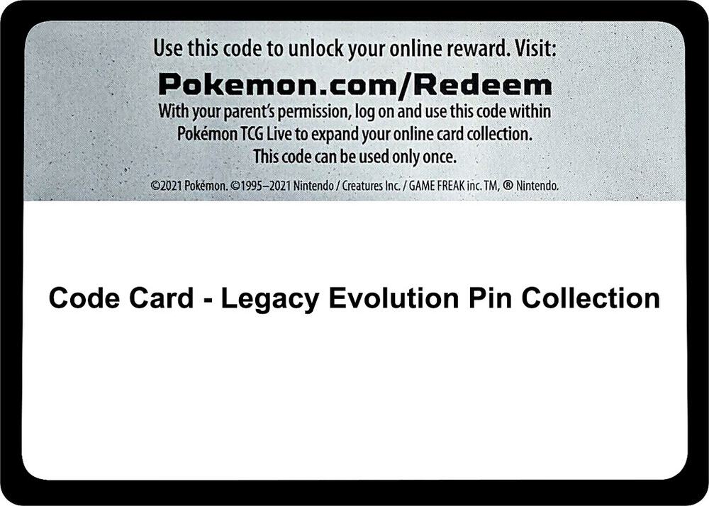 Code Card - Legacy Evolution Pin Collection, SM Base Set P270854