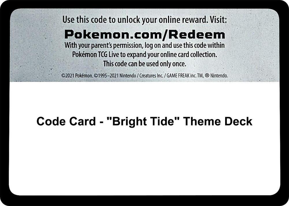 Code Card - "Bright Tide" Theme Deck, SM Base Set P693645