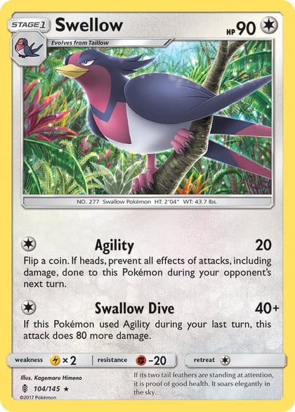 Swellow, SM - Guardians Rising 104/145