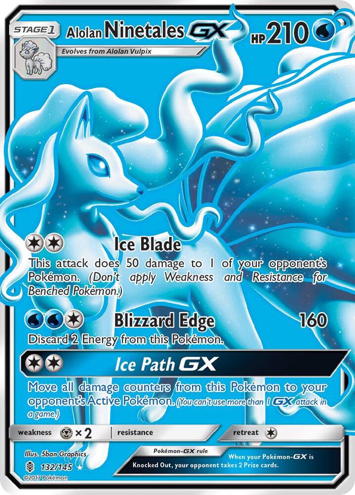Alolan Ninetales GX (Full Art), SM - Guardians Rising 132/145