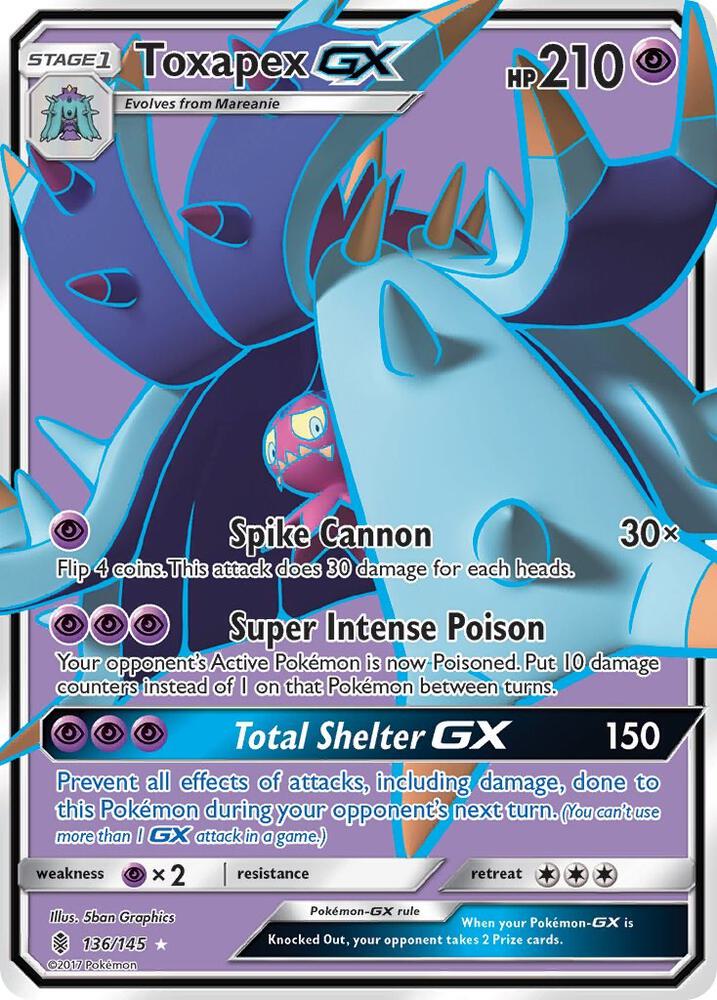 Toxapex GX (Full Art), SM - Guardians Rising 136/145