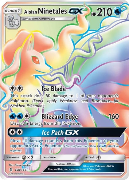 Alolan Ninetales GX (Secret), SM - Guardians Rising 150/145