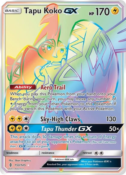 Tapu Koko GX (Secret), SM - Guardians Rising 153/145