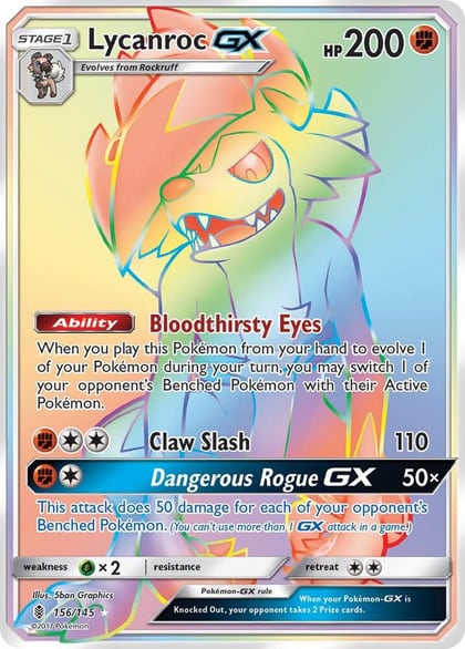 Lycanroc GX (Secret), SM - Guardians Rising 156/145