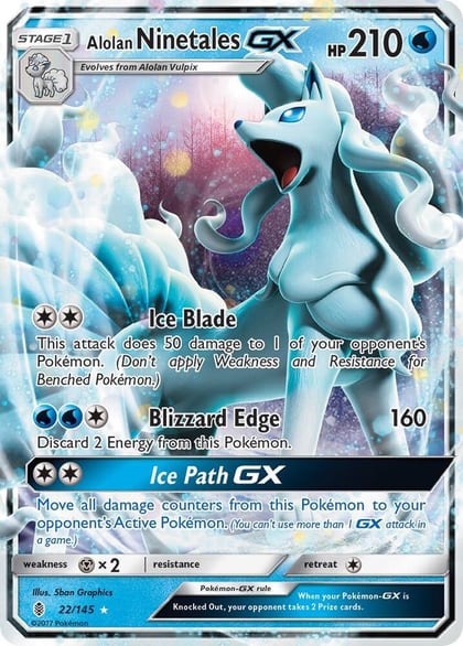 Alolan Ninetales GX, SM - Guardians Rising 22/145