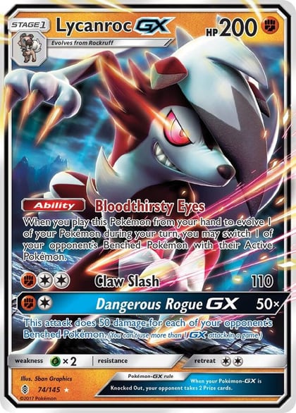 Lycanroc GX, SM - Guardians Rising 74/145