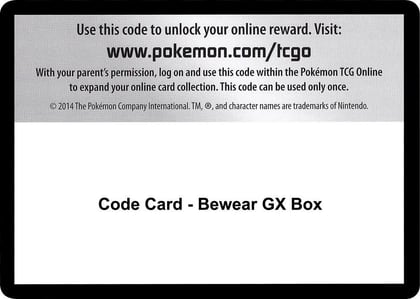Code Card - Bewear GX Box, SM - Guardians Rising P266427