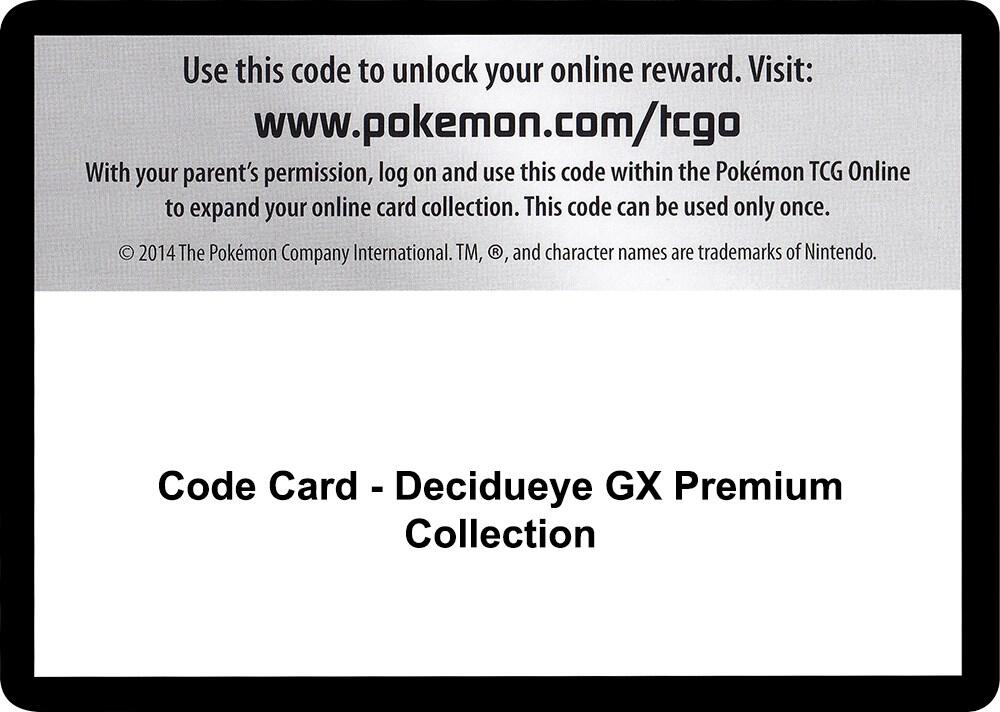 Code Card - Decidueye GX Premium Collection, SM - Guardians Rising P266464