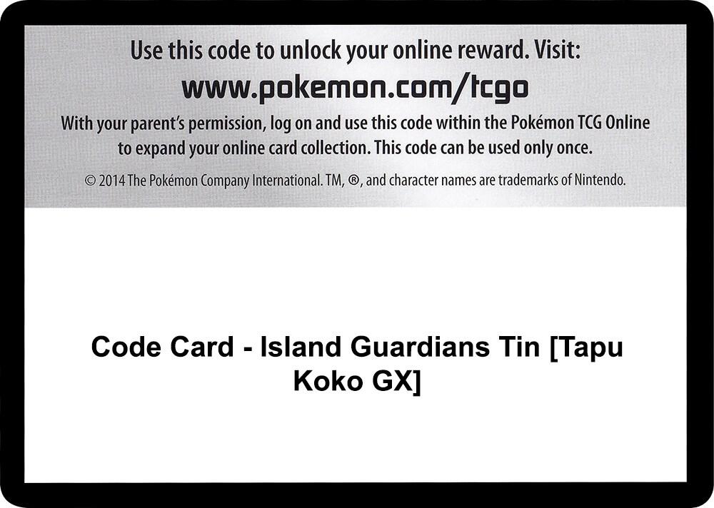 Code Card - Island Guardians Tin [Tapu Koko GX], SM - Guardians Rising P266493
