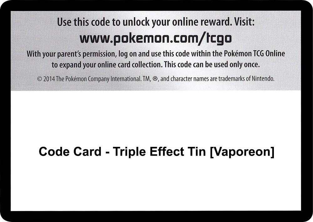 Code Card - Triple Effect Tin [Vaporeon], SM - Guardians Rising P266553