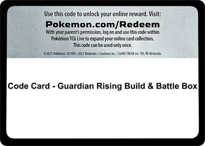 Code Card - Guardian Rising Build & Battle Box, SM - Guardians Rising P267753