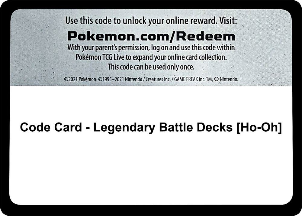 Code Card - Legendary Battle Decks [Ho-Oh], SM - Guardians Rising P270856