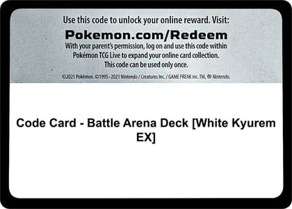 Code Card - Battle Arena Deck [White Kyurem EX], SM - Guardians Rising P453428