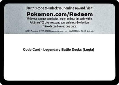 Code Card - Legendary Battle Decks [Lugia], SM - Guardians Rising P515731
