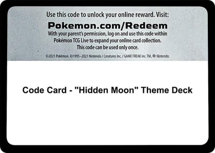 Code Card - "Hidden Moon" Theme Deck, SM - Guardians Rising P693642