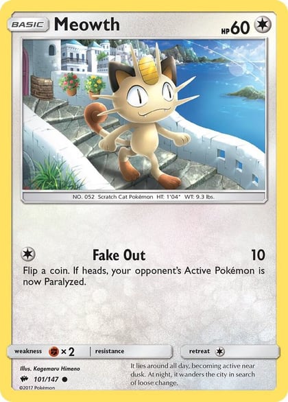 Meowth, SM - Burning Shadows 101/147