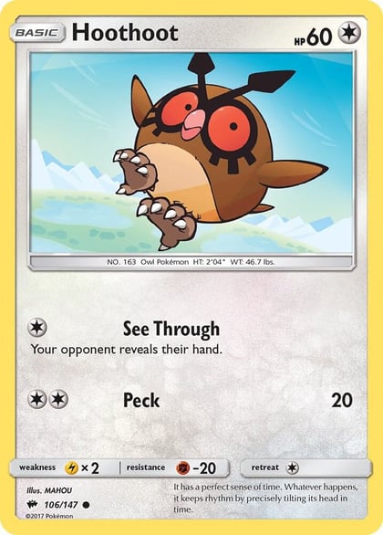 Hoothoot, SM - Burning Shadows 106/147