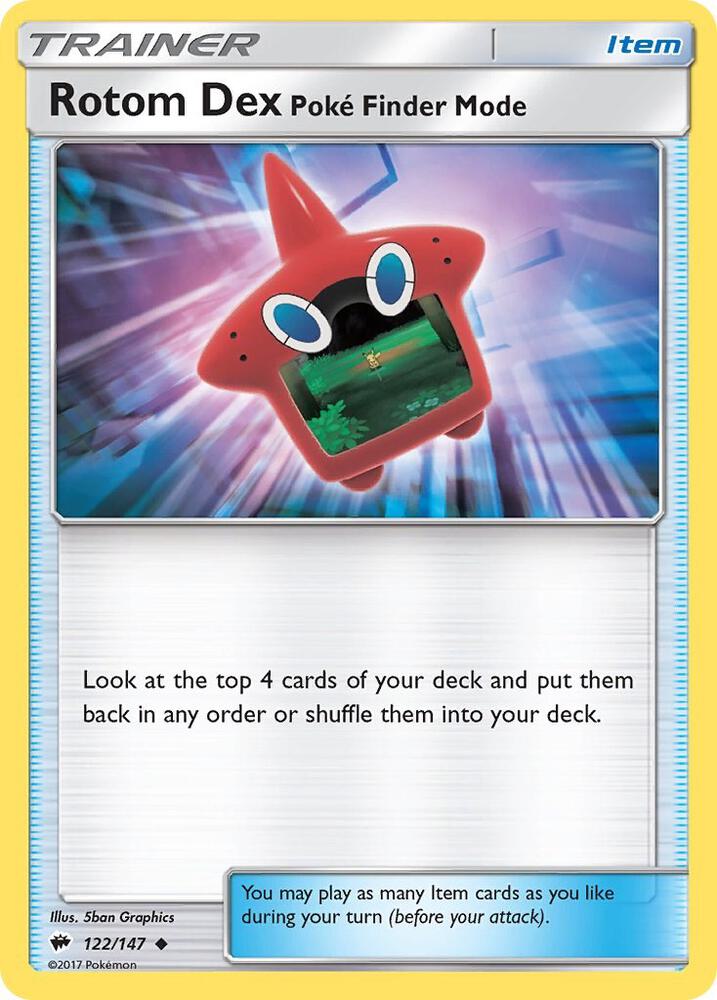 Rotom Dex Poke Finder Mode, SM - Burning Shadows 122/147