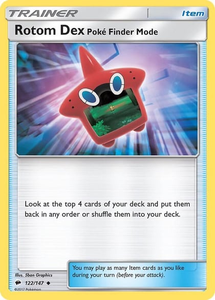 Rotom Dex Poke Finder Mode, SM - Burning Shadows 122/147
