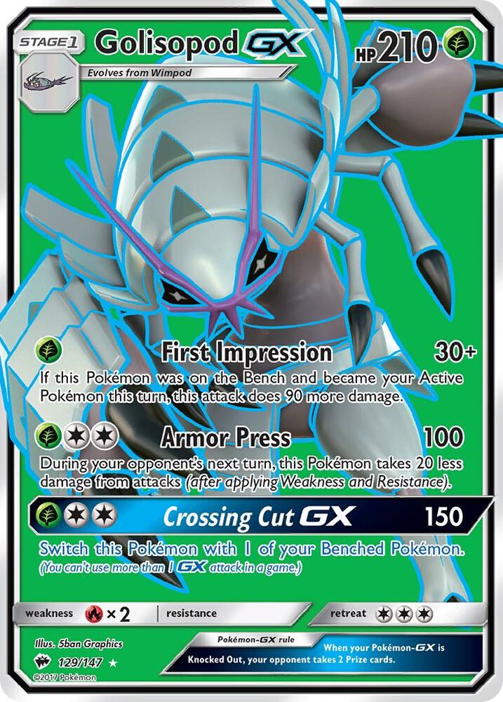 Golisopod GX (Full Art), SM - Burning Shadows 129/147