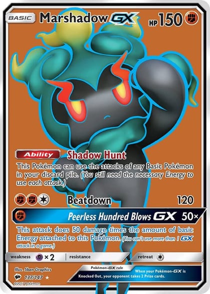 Marshadow GX (Full Art), SM - Burning Shadows 137/147