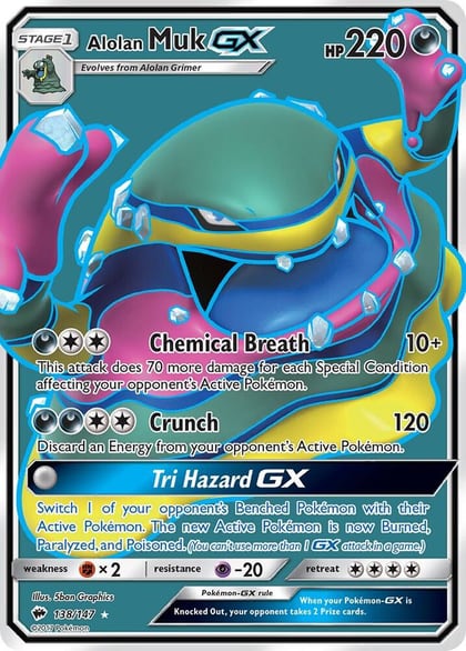 Alolan Muk GX (Full Art), SM - Burning Shadows 138/147