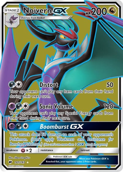 Noivern GX (Full Art), SM - Burning Shadows 141/147
