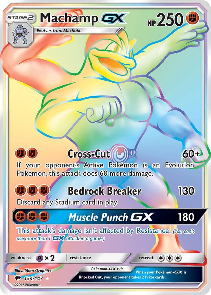 Machamp GX (Secret), SM - Burning Shadows 154/147