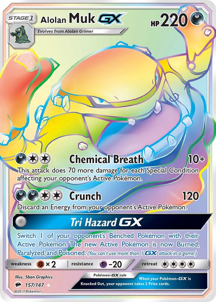 Alolan Muk GX (Secret), SM - Burning Shadows 157/147