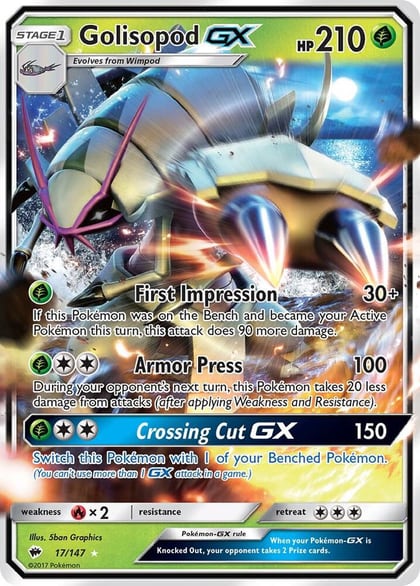 Golisopod GX, SM - Burning Shadows 17/147